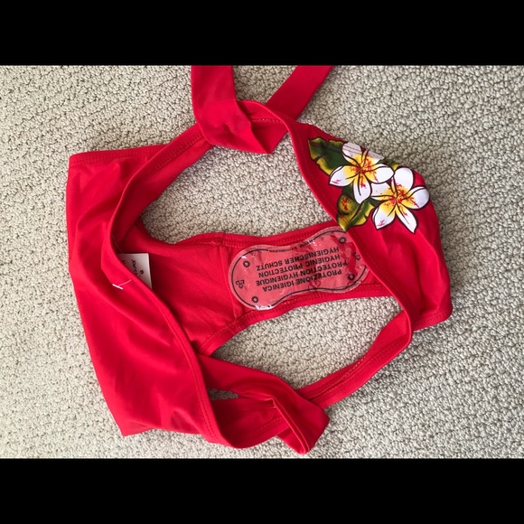 GORGEOUS NEW! ❤️RED FLORAL BIKINI BOTTOM - Picture 6 of 6